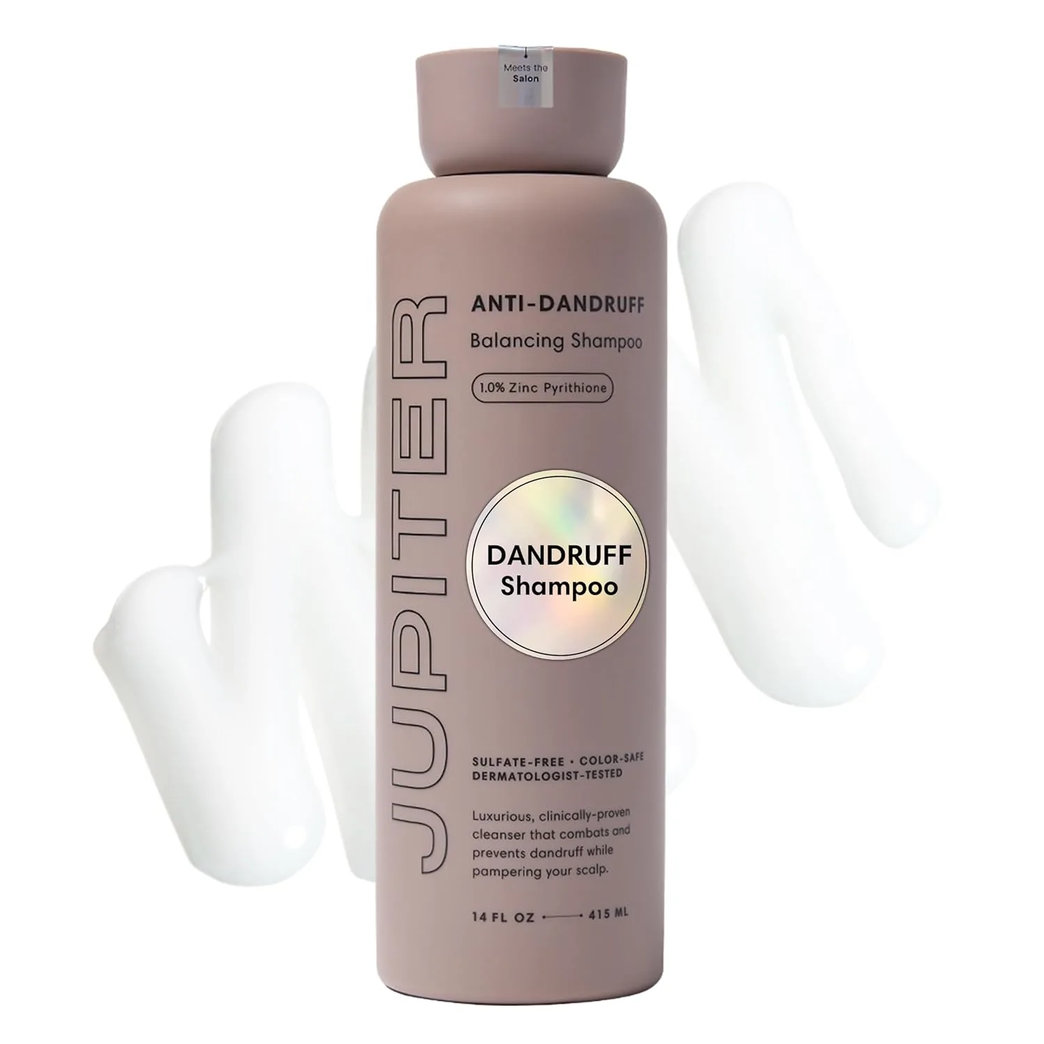 Jupiter Anti Dandruff Shampoo, for Women & Men, Physician-Formulated for Flaky, Itchy, Oily, Dry Scalp, Vegan, Sulfate-Free, Color-Safe, & Paraben-Free, Anti-Dandruff Shampoo with Zinc, 14 fl oz