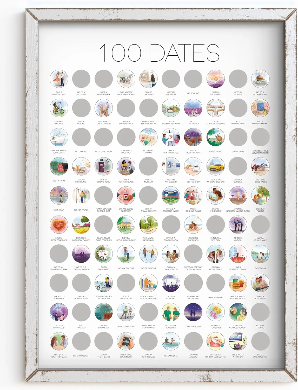 TBD 100 Dates Scratch Off Poster 