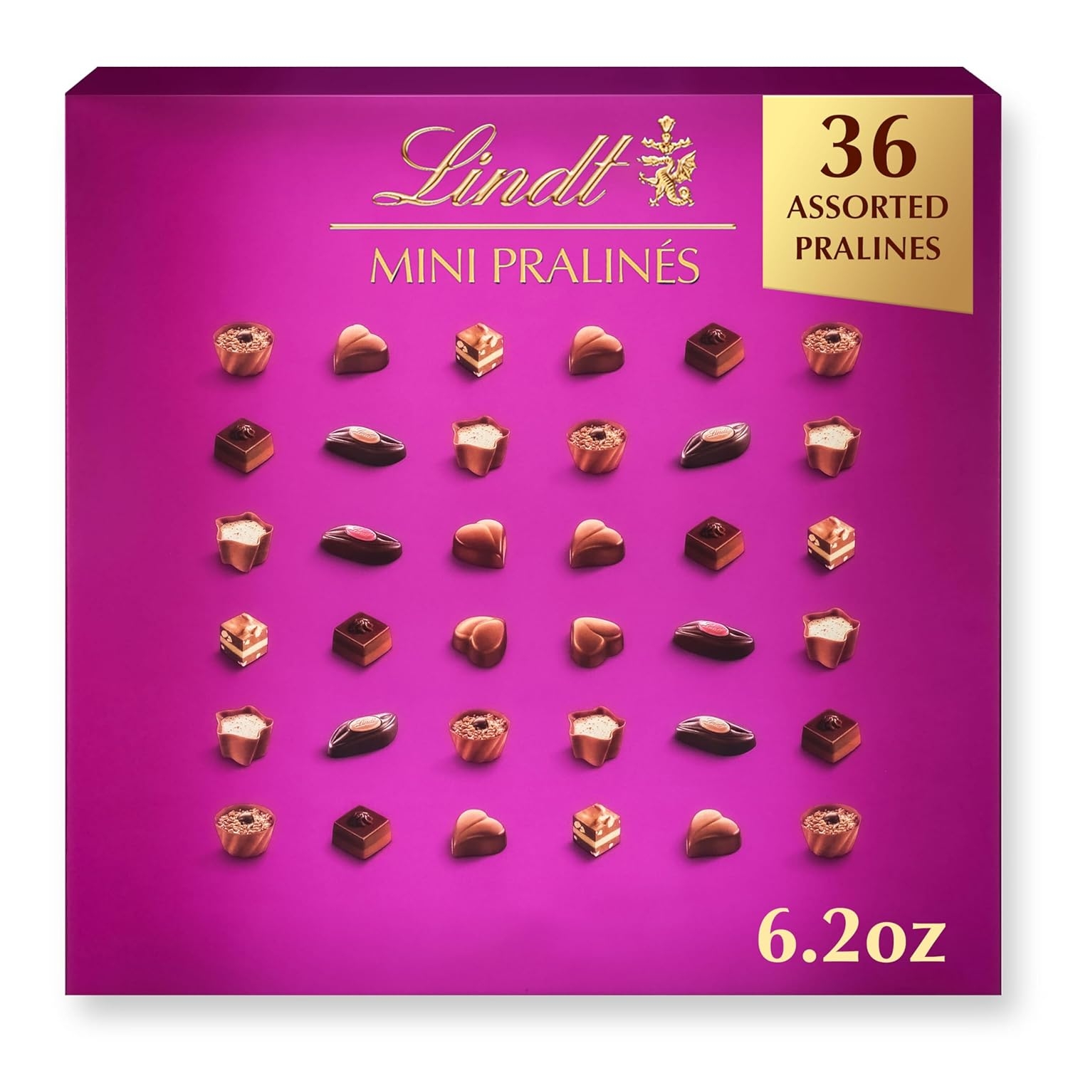  Luxurious Lindt Mini Pralines – Exquisite Assorted Chocolate Candies with Premium Fillings, 6.2 oz Box