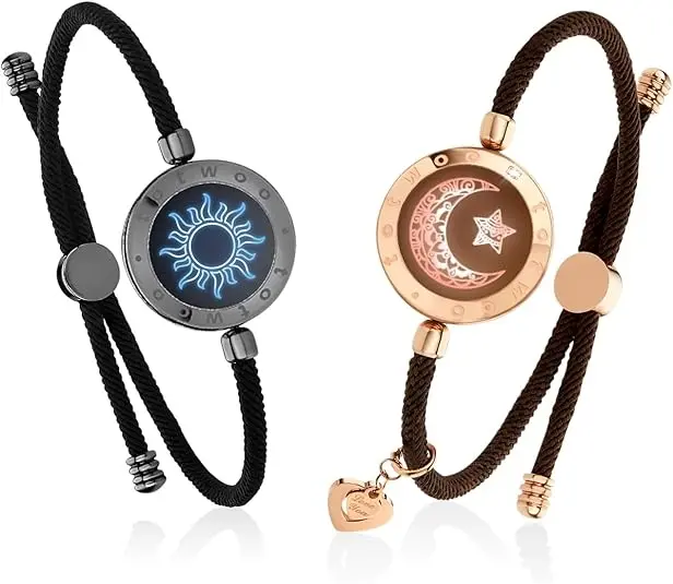 TOTWOO Touch Bracelets for Couples – Vibration & Light Up for Love Couples