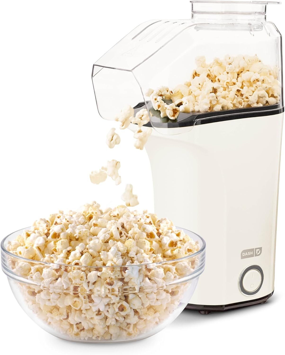 DASH Hot Air Popcorn Popper Maker – Quick & Easy Popcorn, 16 Cups, White