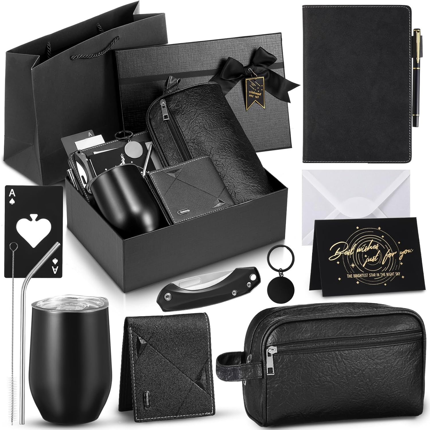 Mimorou 13 Pcs Birthday Gifts for Men Thank You Gift Baskets