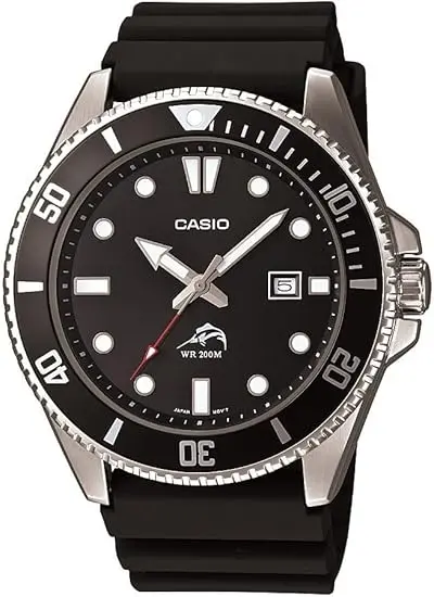Casio Men's MDV106-1AV Dive Watch – 200m Water Resistant, Black Dial