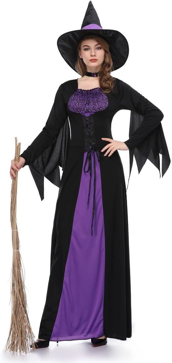 Witch Fancy Dress with Hat for Cosplay