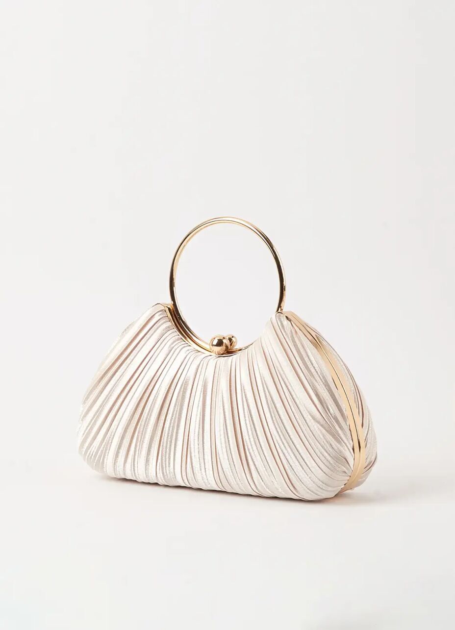 Azazie Satin Pleated Handbag