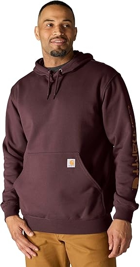 Carhartt Men's Loose Fit Midweight Logo Sleeve Graphic Hoodie