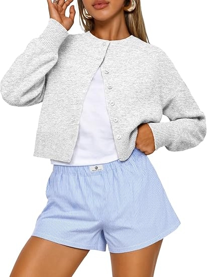 Trendy Queen Cropped Cardigan Sweater