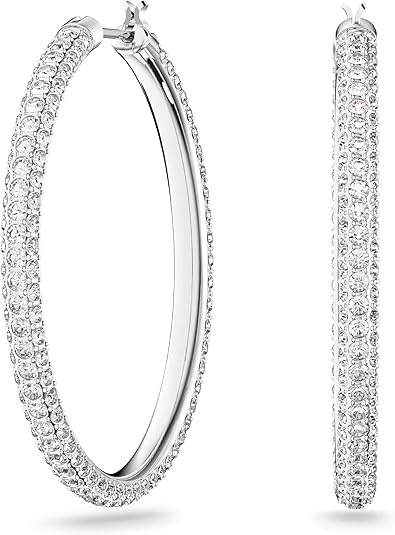 Swarovski Dextera Women’s Hoop Pierced Earrings with White Crystals