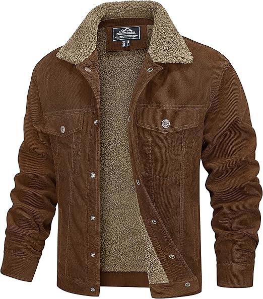 MAGCOMSEN Men's Sherpa-Lined Corduroy Jacket