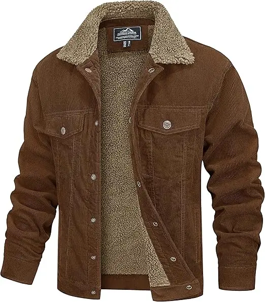 MAGCOMSEN Men's Sherpa-Lined Corduroy Jacket