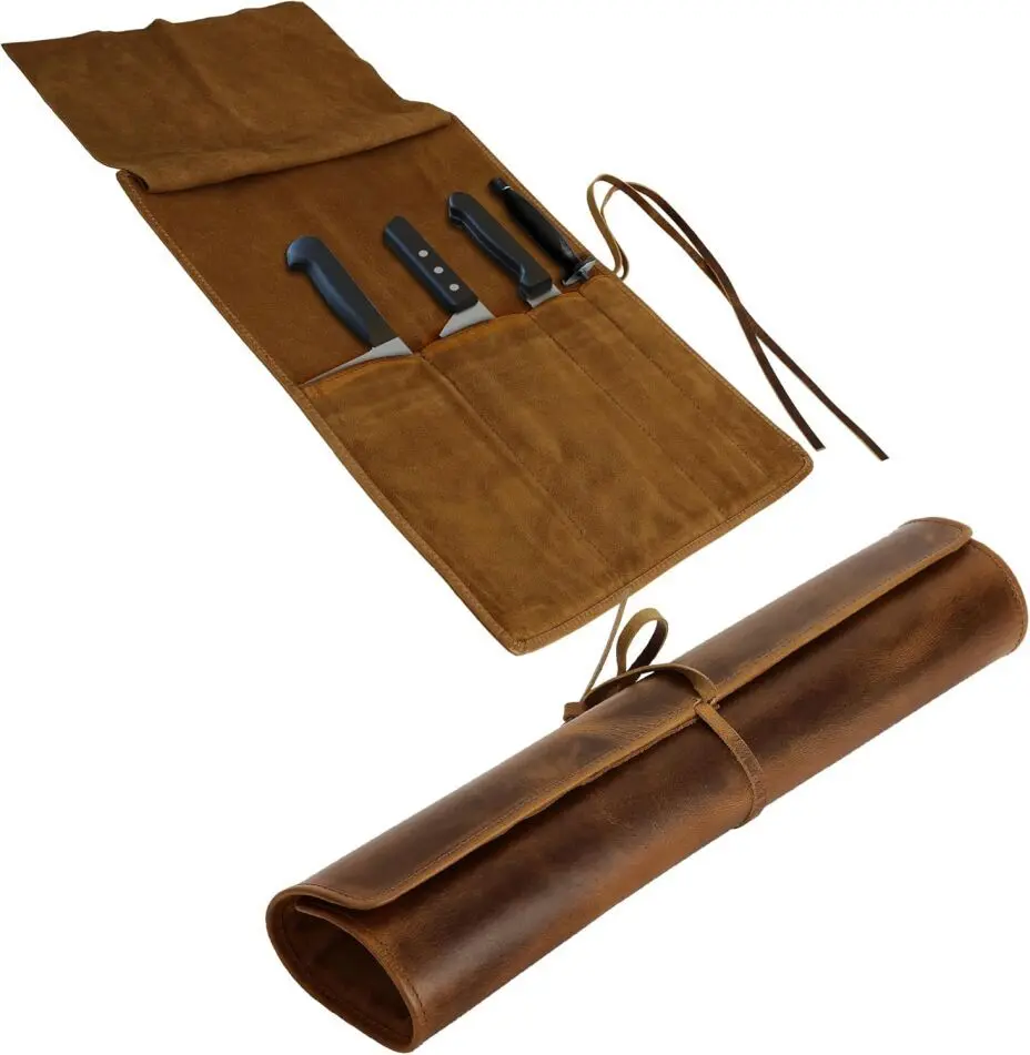 ELIZO Full-Grain Leather Knife Roll