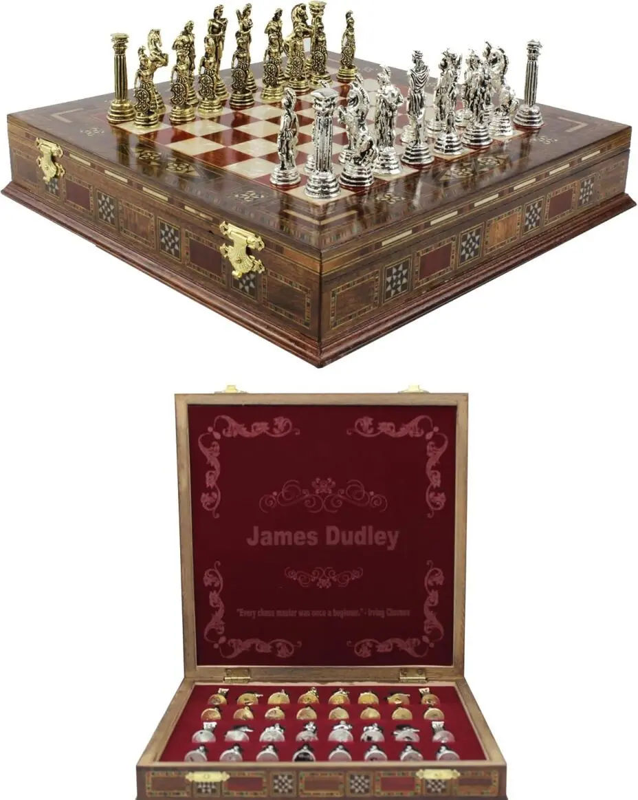 11 Inches Custom Chess Set - Personalized Chess Set