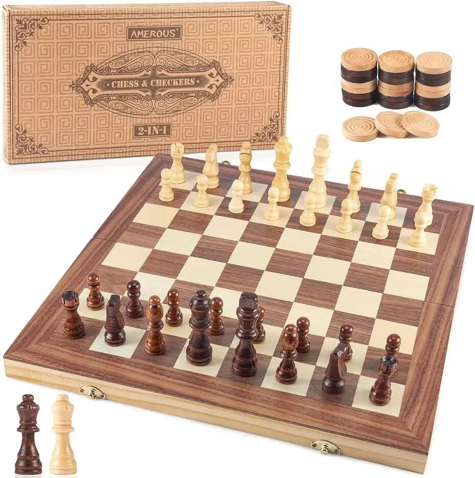 Vamslove Wooden Chess Pieces Large 4.5'' King Set