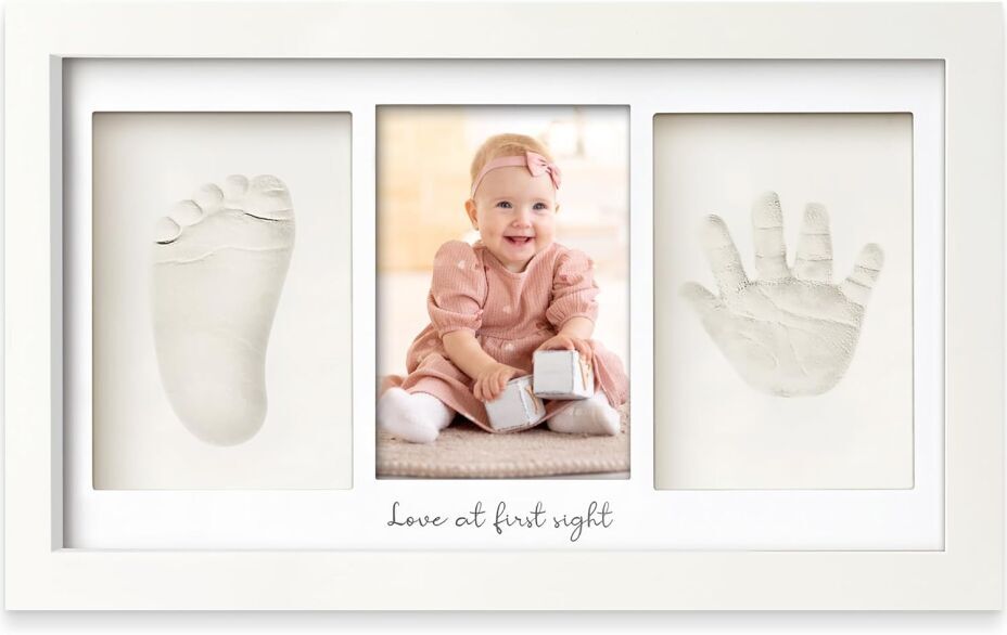 Baby Handprint & Footprint Keepsake Shadow-Box Frame