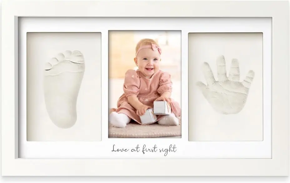 Baby Handprint & Footprint Keepsake Shadow-Box Frame
