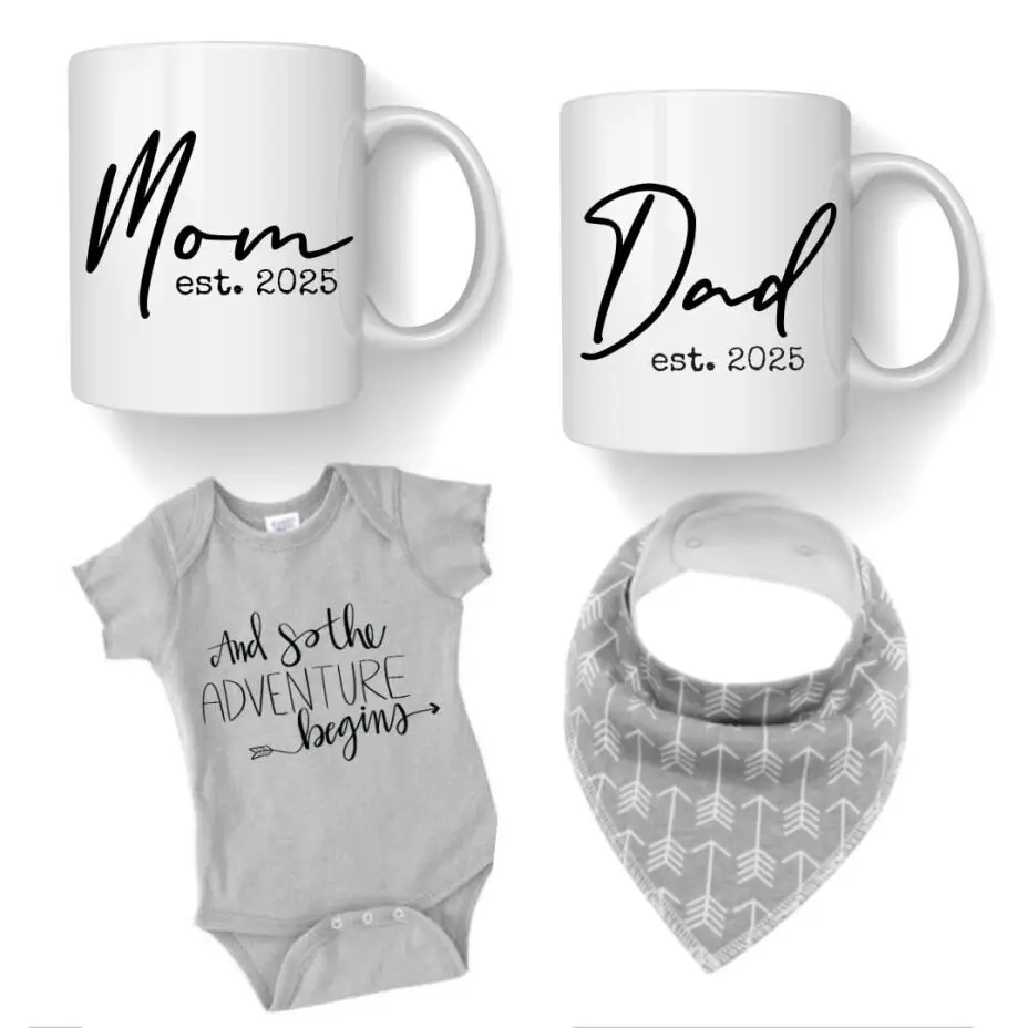 Pearhead “Dad Est. 2025” Mug & Onesie Gift Box