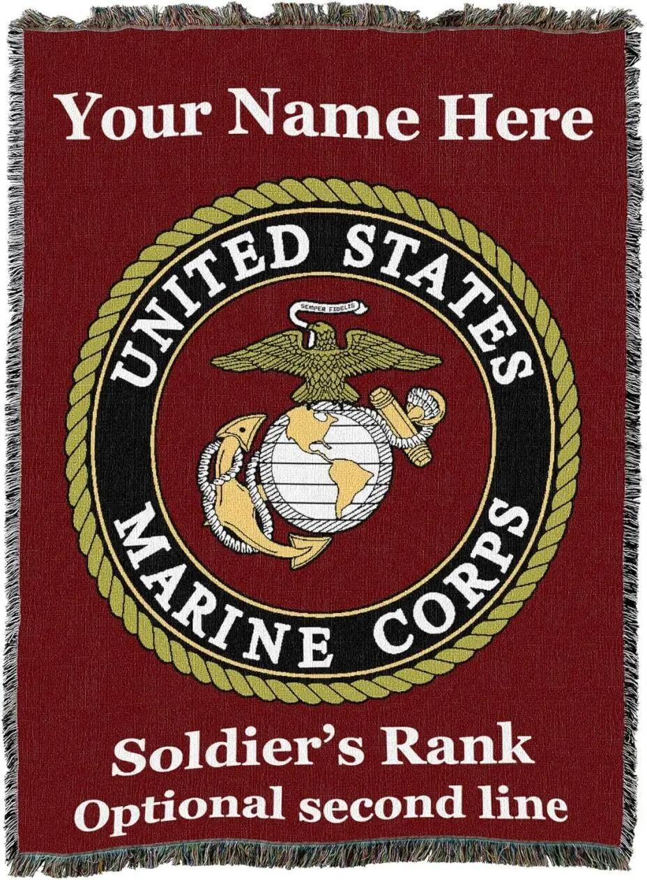 Custom Embroidered Military Throw Blanket