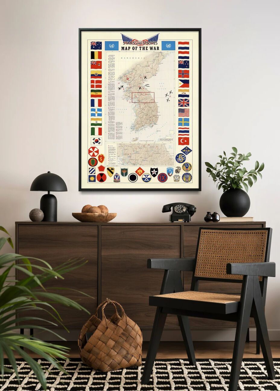 Vintage Military Map Art & Collectibles