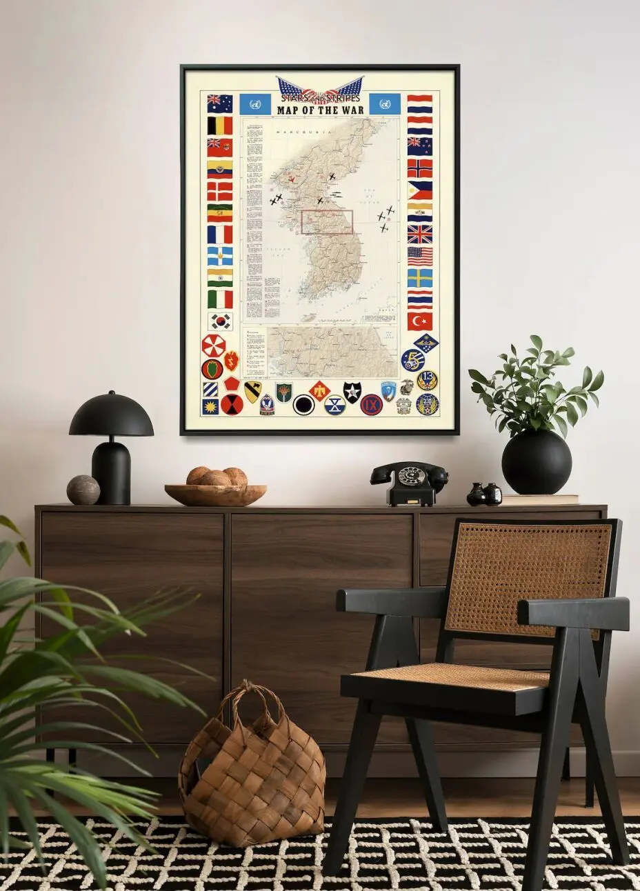 Vintage Military Map Art & Collectibles