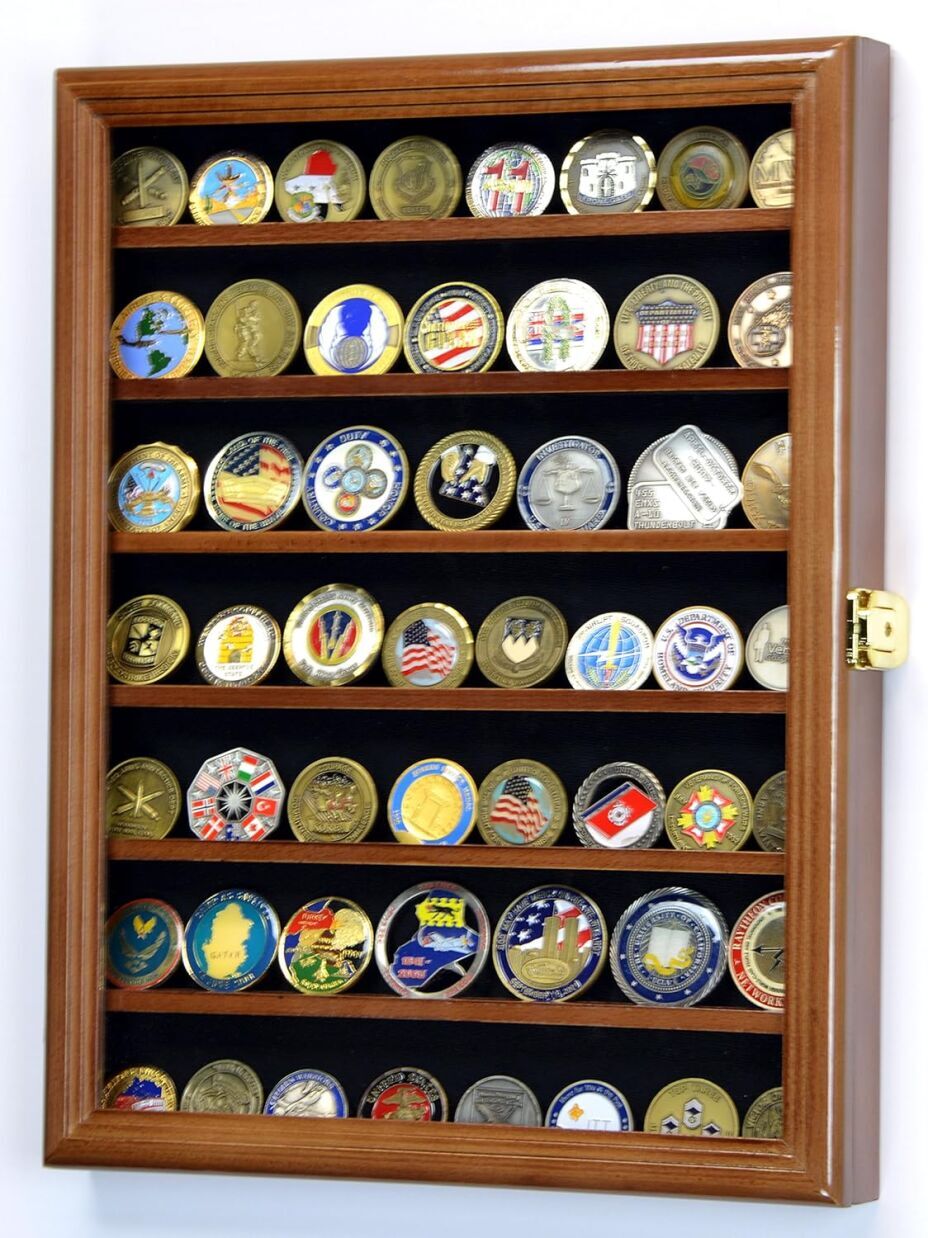 Large Military Challenge Coin Display Case