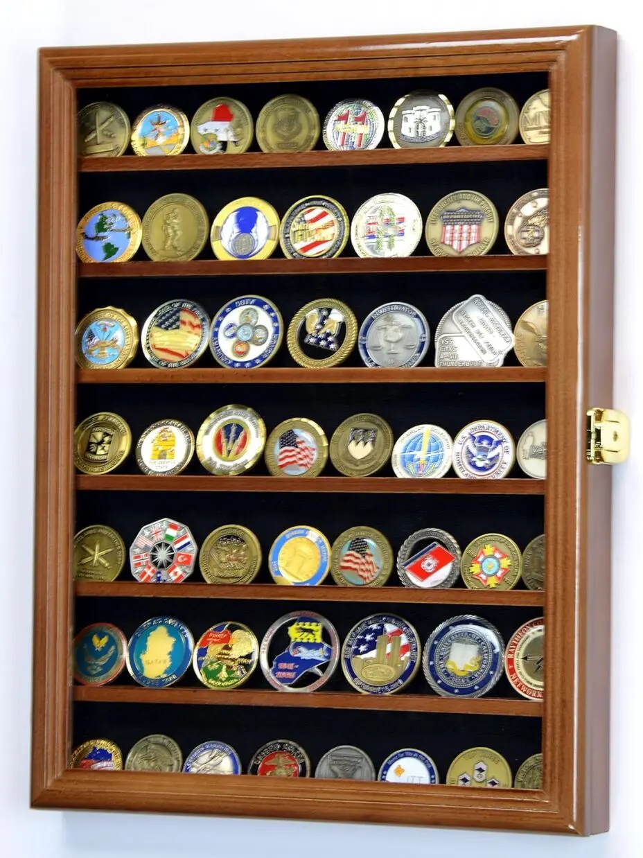 Large Military Challenge Coin Display Case