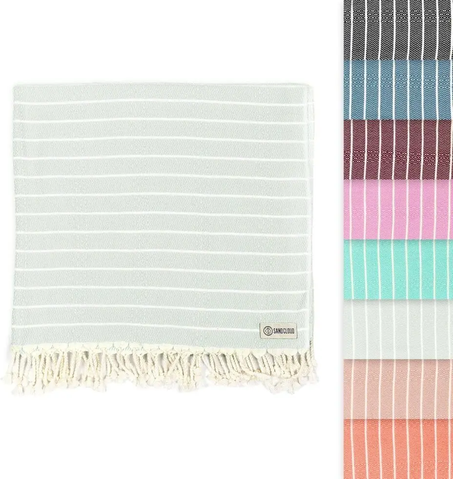 Sand Cloud Turkish Beach Towel - Gocek (Sage Green)