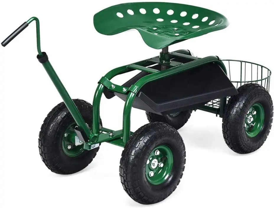 Goplus Rolling Garden Seat with Wheels