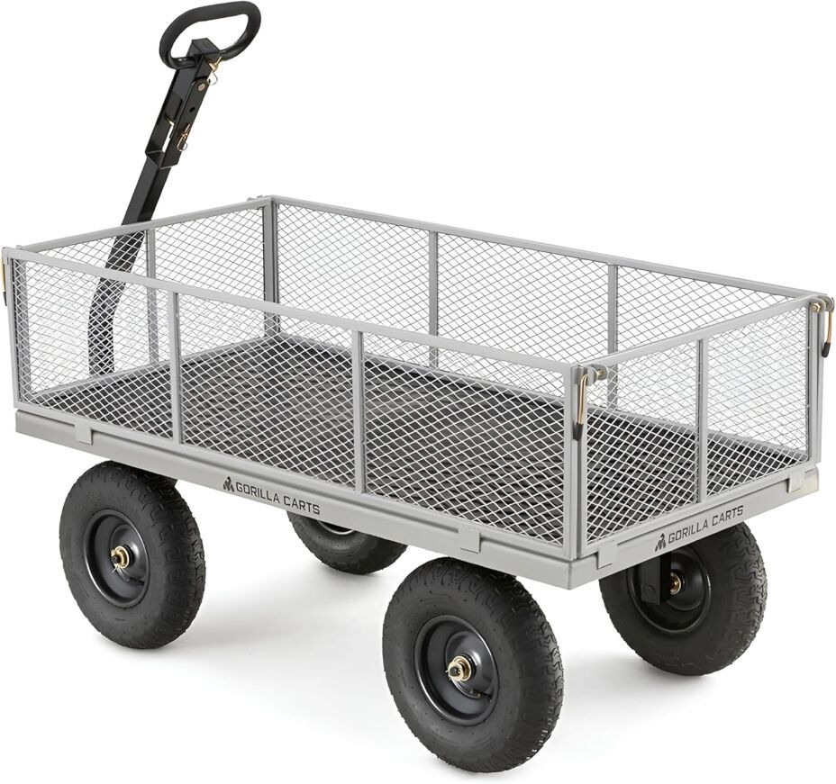 Gorilla Carts Steel Utility Wagon, 1,000 lb Capacity