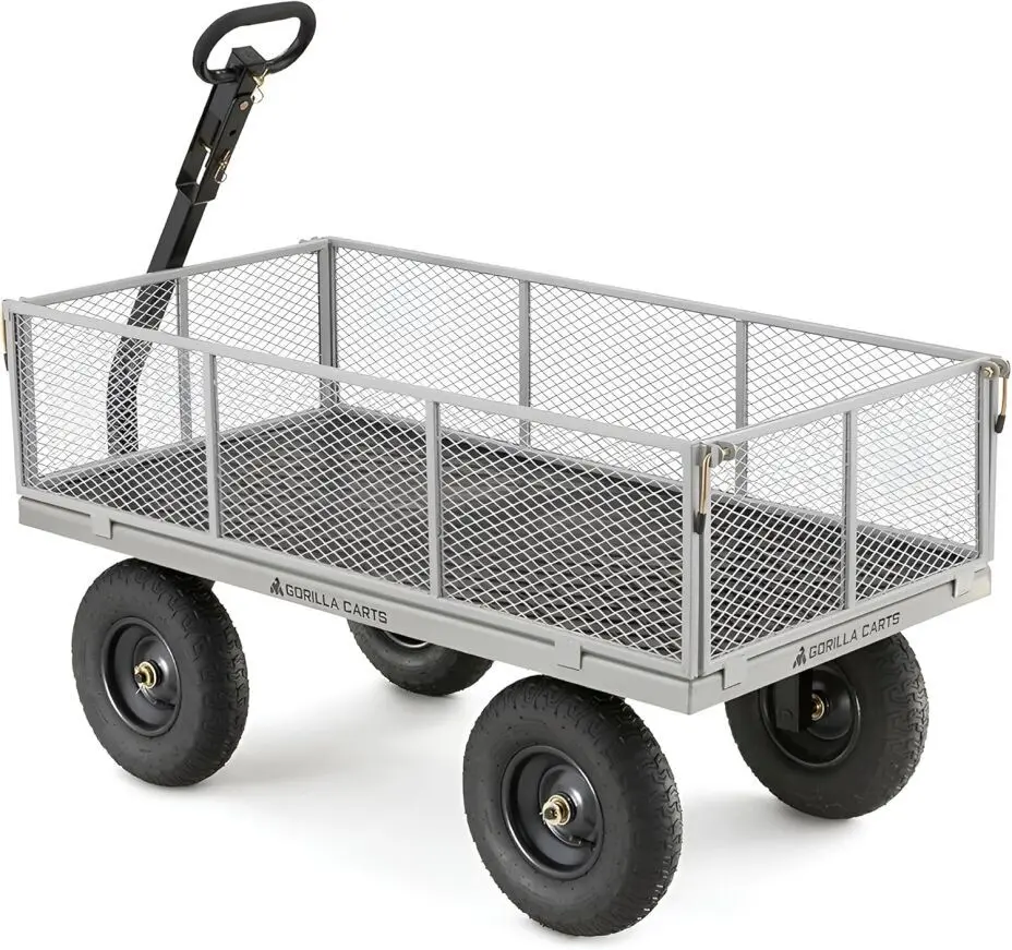 Gorilla Carts Steel Utility Wagon, 1,000 lb Capacity