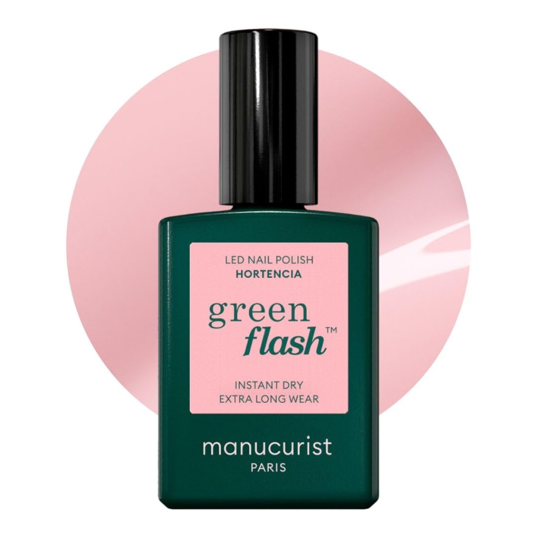 Manucurist • Green Flash LED Gel Nail Polish • Vegan • 12-Free, Plant-Based (61%) Gel Polish • Made in France • 0.5 fl oz (HORTENCIA)