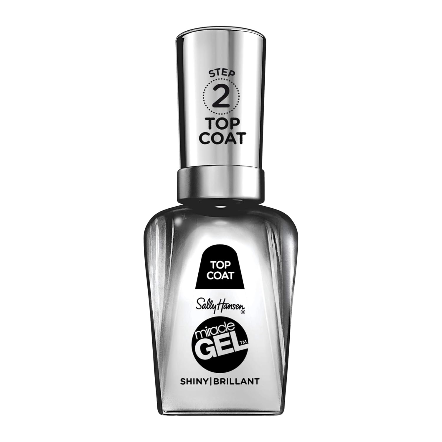 Sally Hansen Miracle Gel™, Shiny Top Coat, Long Lasting, Gel-Like Formula, No UV Lamp Needed, Clear Nail Polish