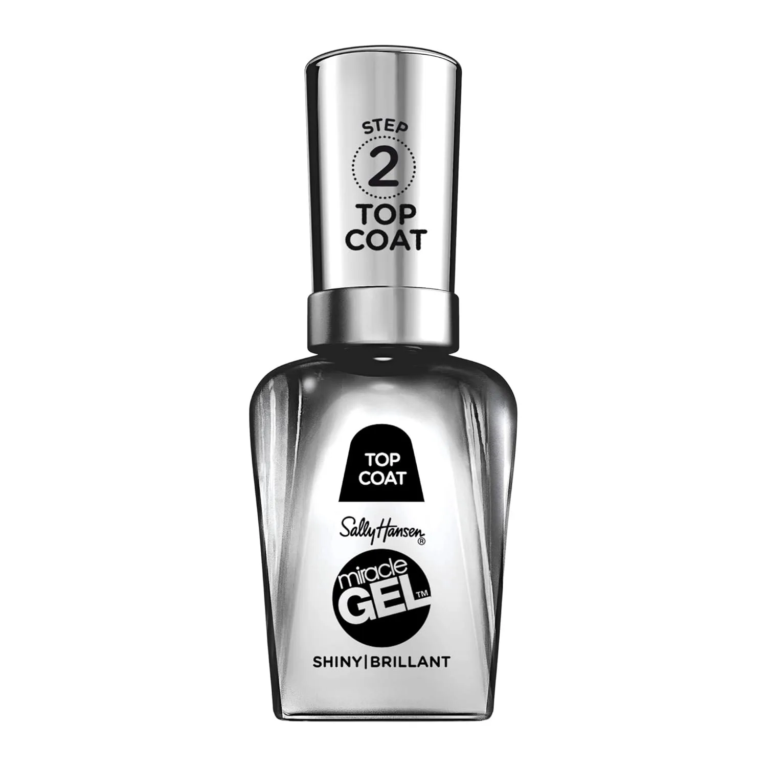 Sally Hansen Miracle Gel™, Shiny Top Coat, Long Lasting, Gel-Like Formula, No UV Lamp Needed, Clear Nail Polish