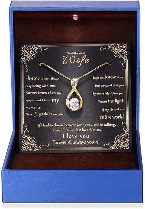 5CT moissanite infinity pendant necklace – elegant New Year gift for wife and women who love classic jewelry"