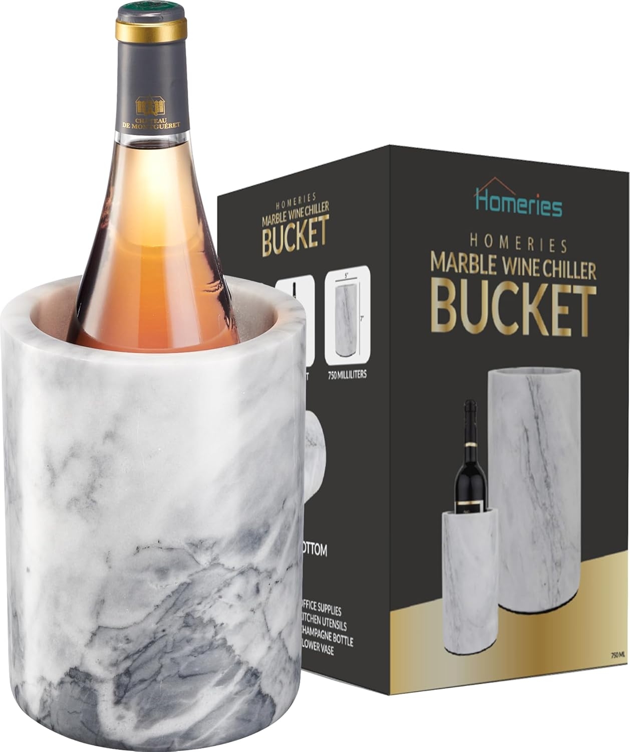 Homeries marble wine chiller bucket – elegant New Year’s Eve gift for friends who love hosting and celebrations