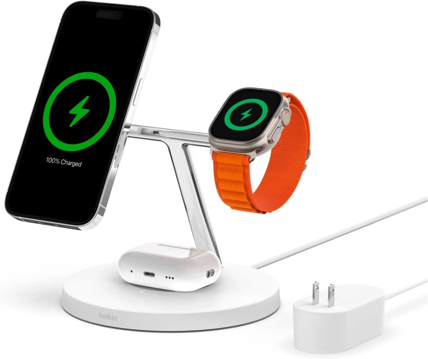Belkin MagSafe Charger, 3-in-1 Wireless Charging Stand