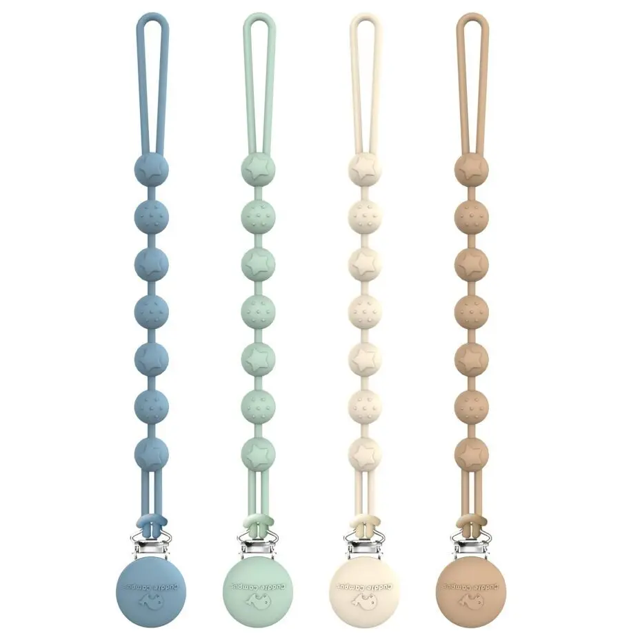 Cuddle Campus Silicone Pacifier Clip Holder with One Piece Design