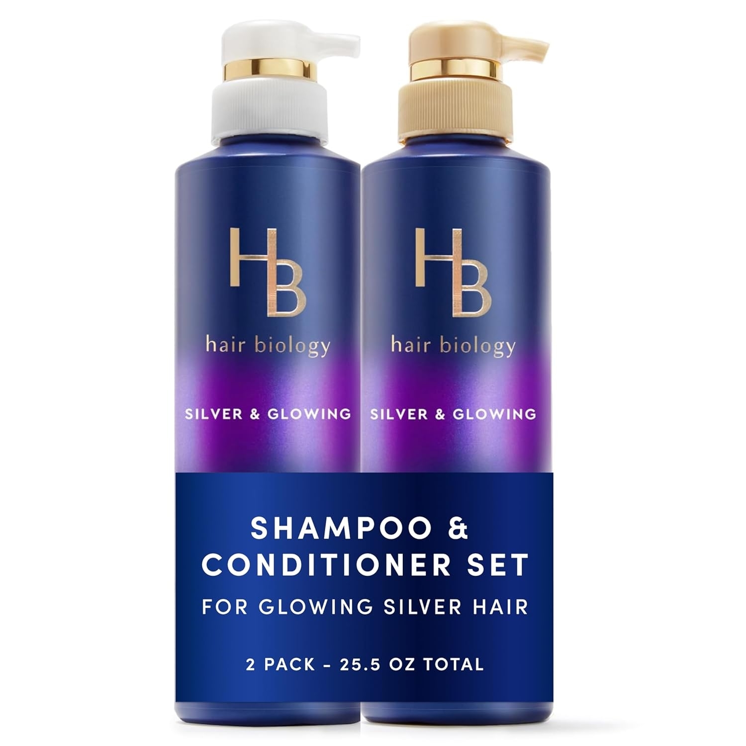 air Biology Silver & Glowing Purple Shampoo & Conditioner Set
