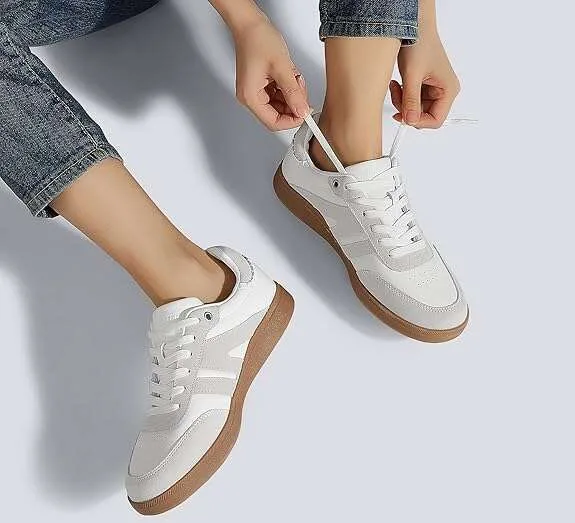 LUCKY STEP Women's Classic Retro Gum Sole Fashion Sneakers