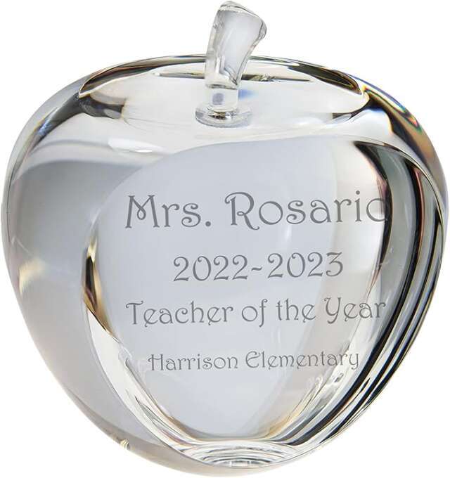 Engraved Apple Paperweight