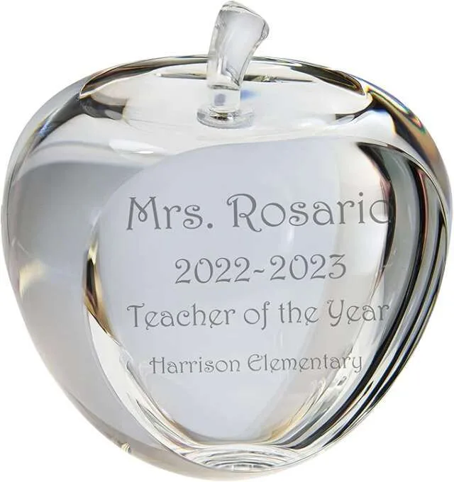 Engraved Apple Paperweight