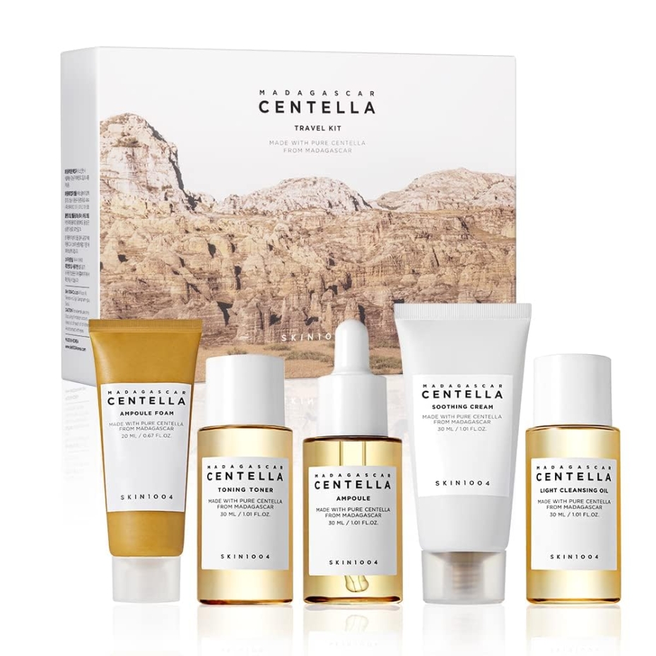 SKIN1004 Madagascar Centella Travel Kit — 5-step K-beauty minis for calm, hydrated, balanced skin