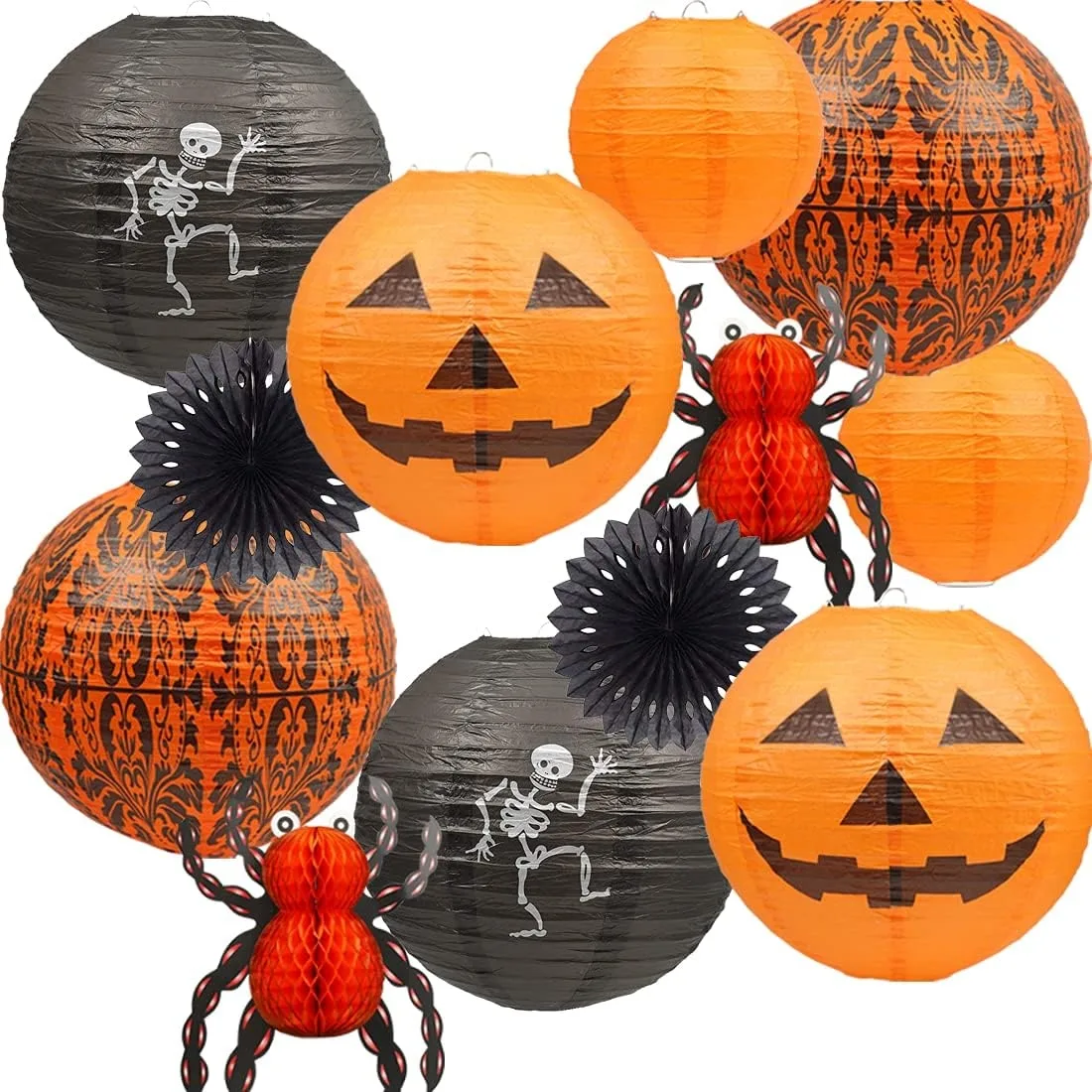 UNIQOOO&nbsp;12Pcs Halloween Hanging Decorations Paper Lanterns