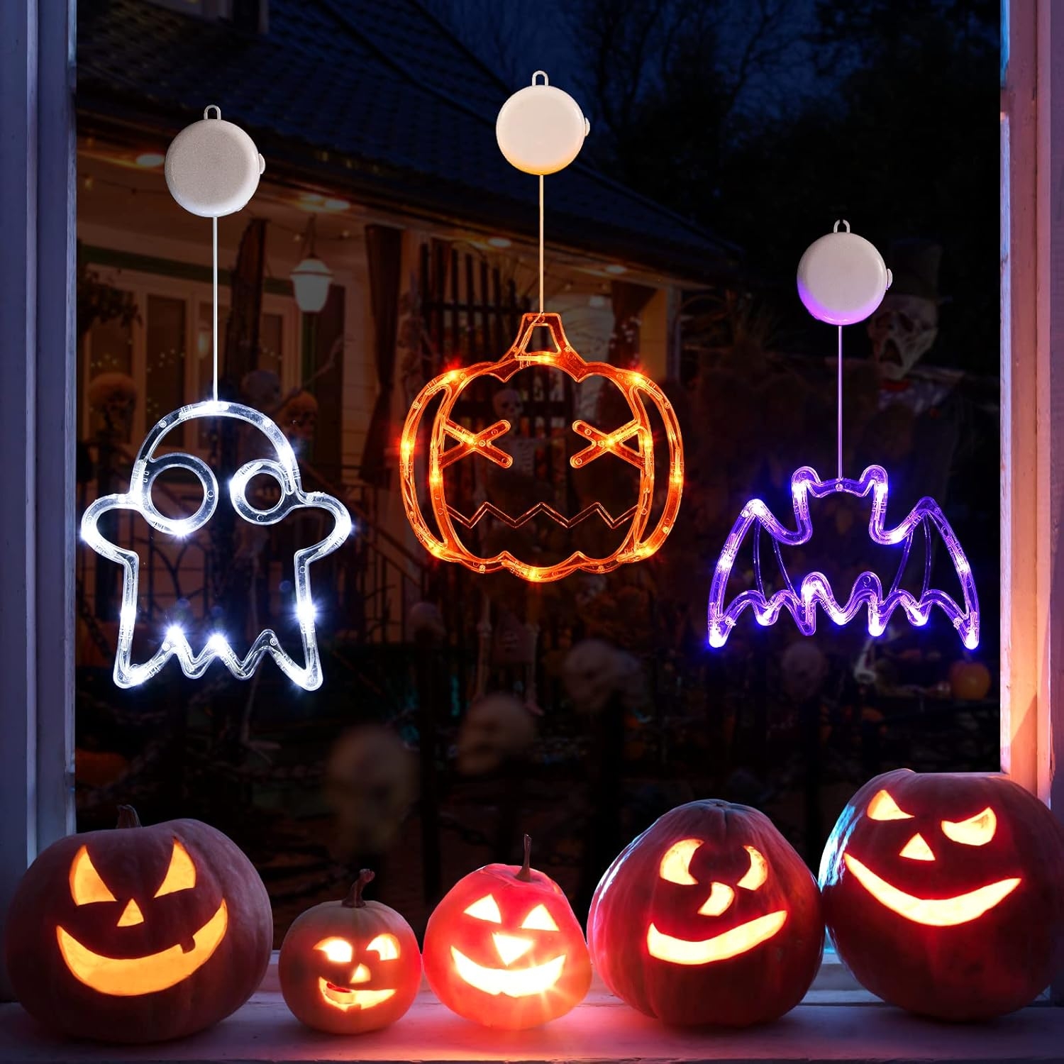 LOLStar 2025 3‑Pack Halloween Window LED Lights