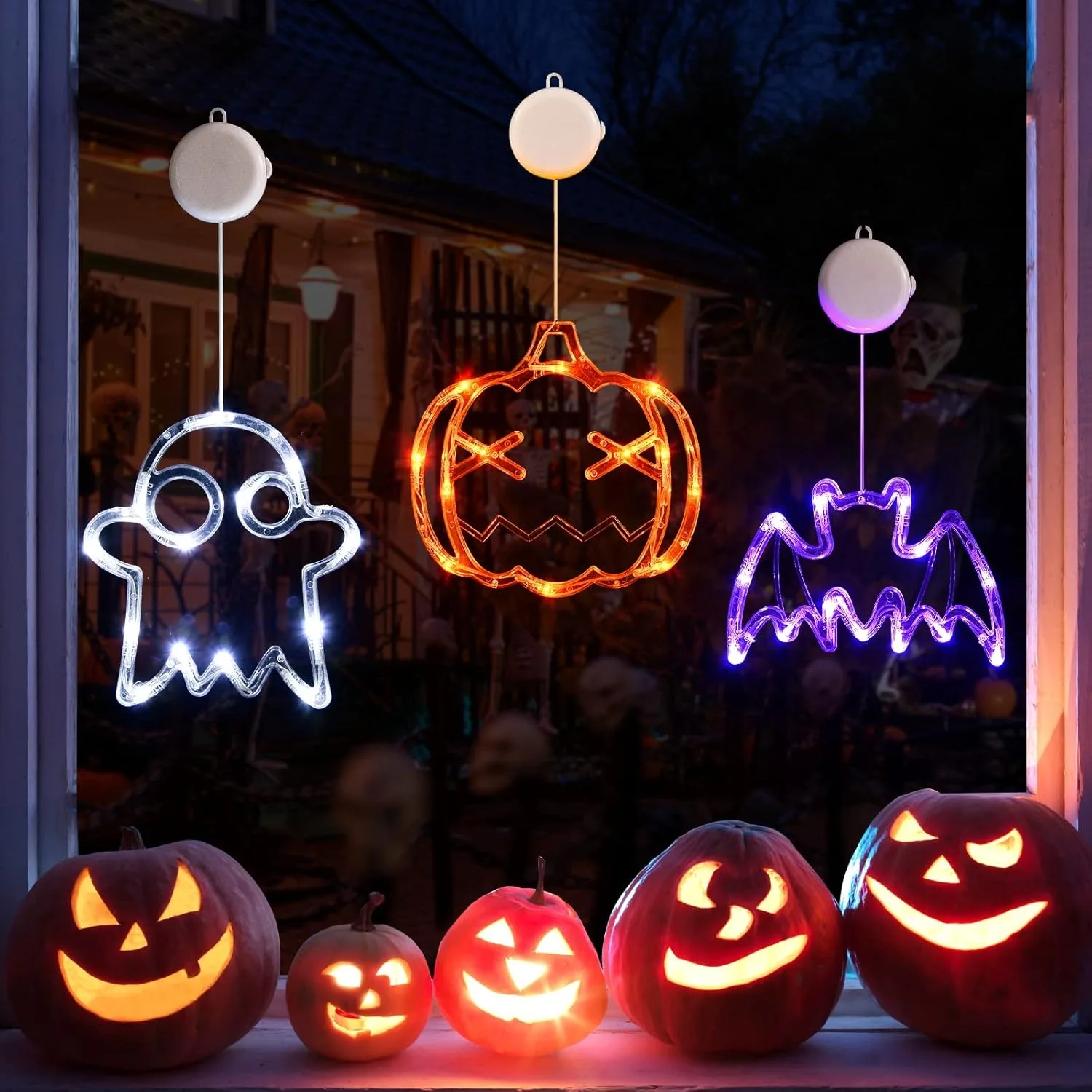 LOLStar 2025 3‑Pack Halloween Window LED Lights