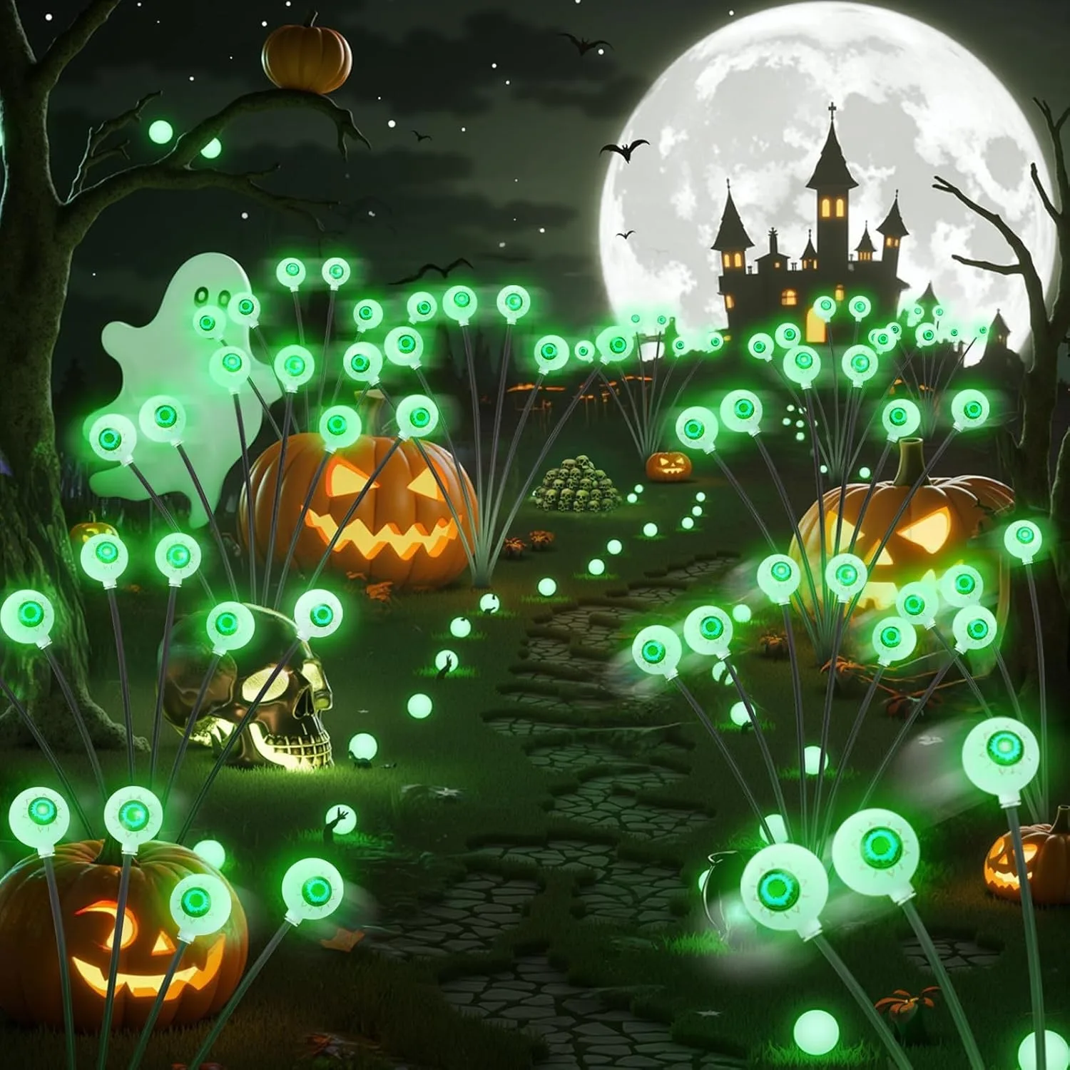 Solar Scary Eyeball Lights&nbsp;4‑Pack (24 LED)