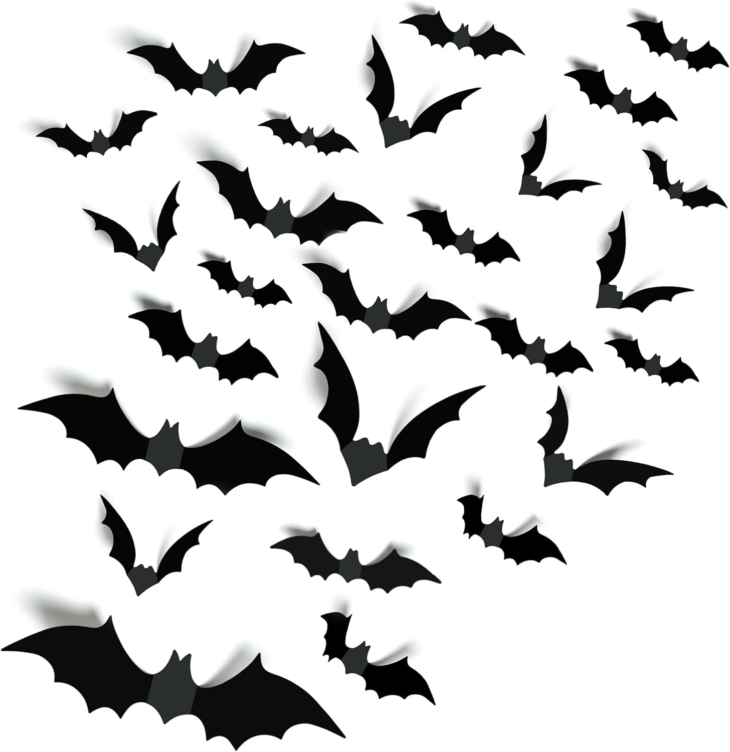 Halloween Decorations 140 PCS 3D Black Scary Bat Sticker Wall Decor