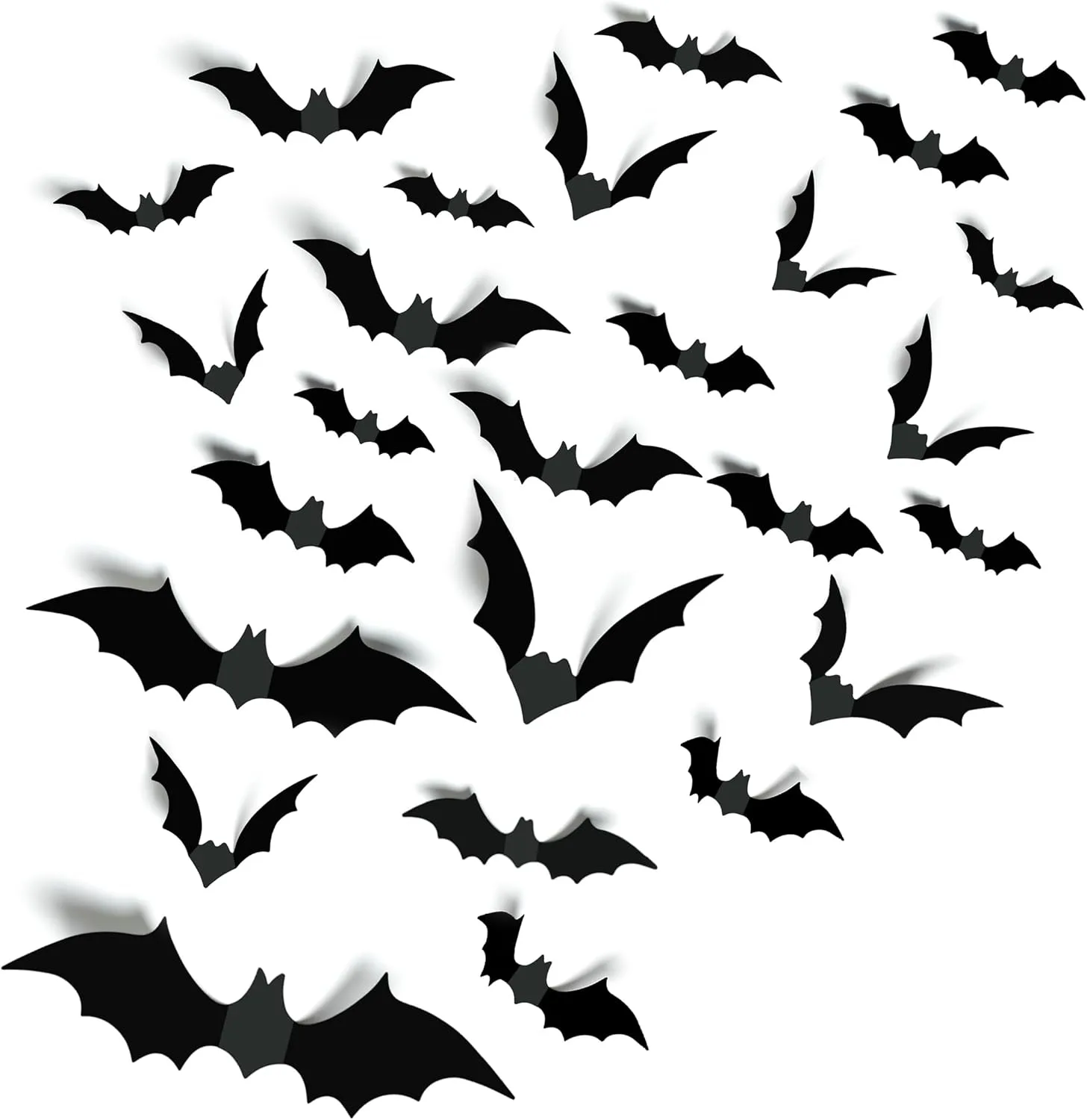 Halloween Decorations 140 PCS 3D Black Scary Bat Sticker Wall Decor