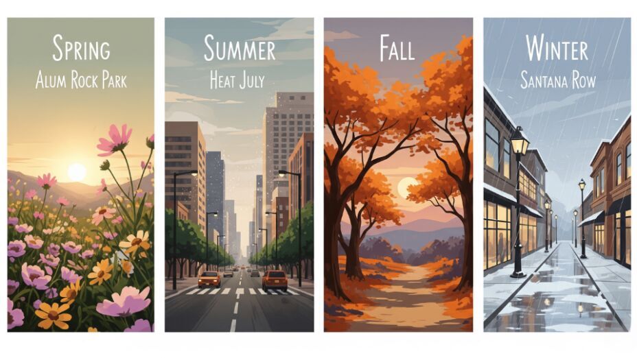 A 4-season collage of San Jose