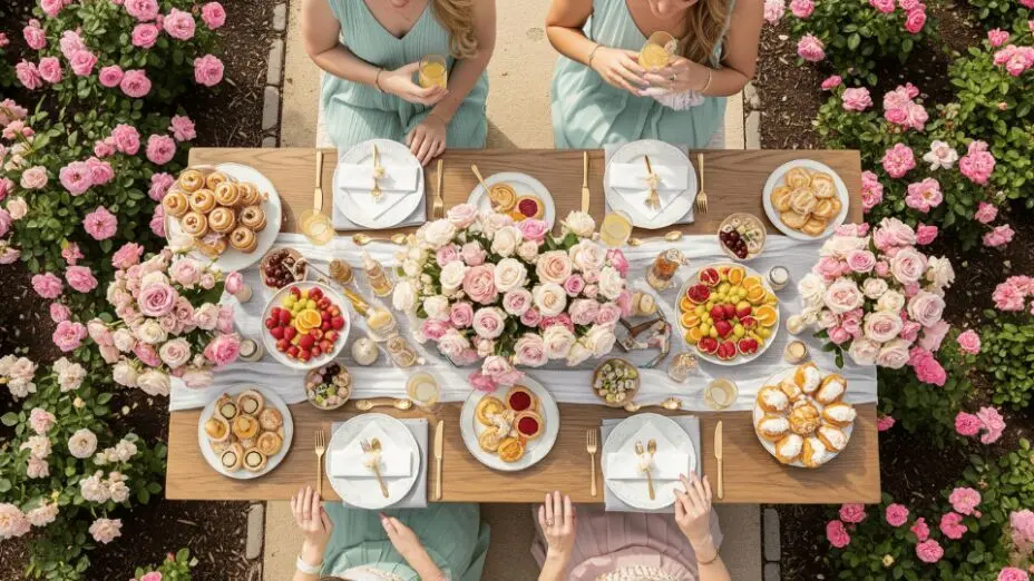 Beautiful spring outdoor brunch setup