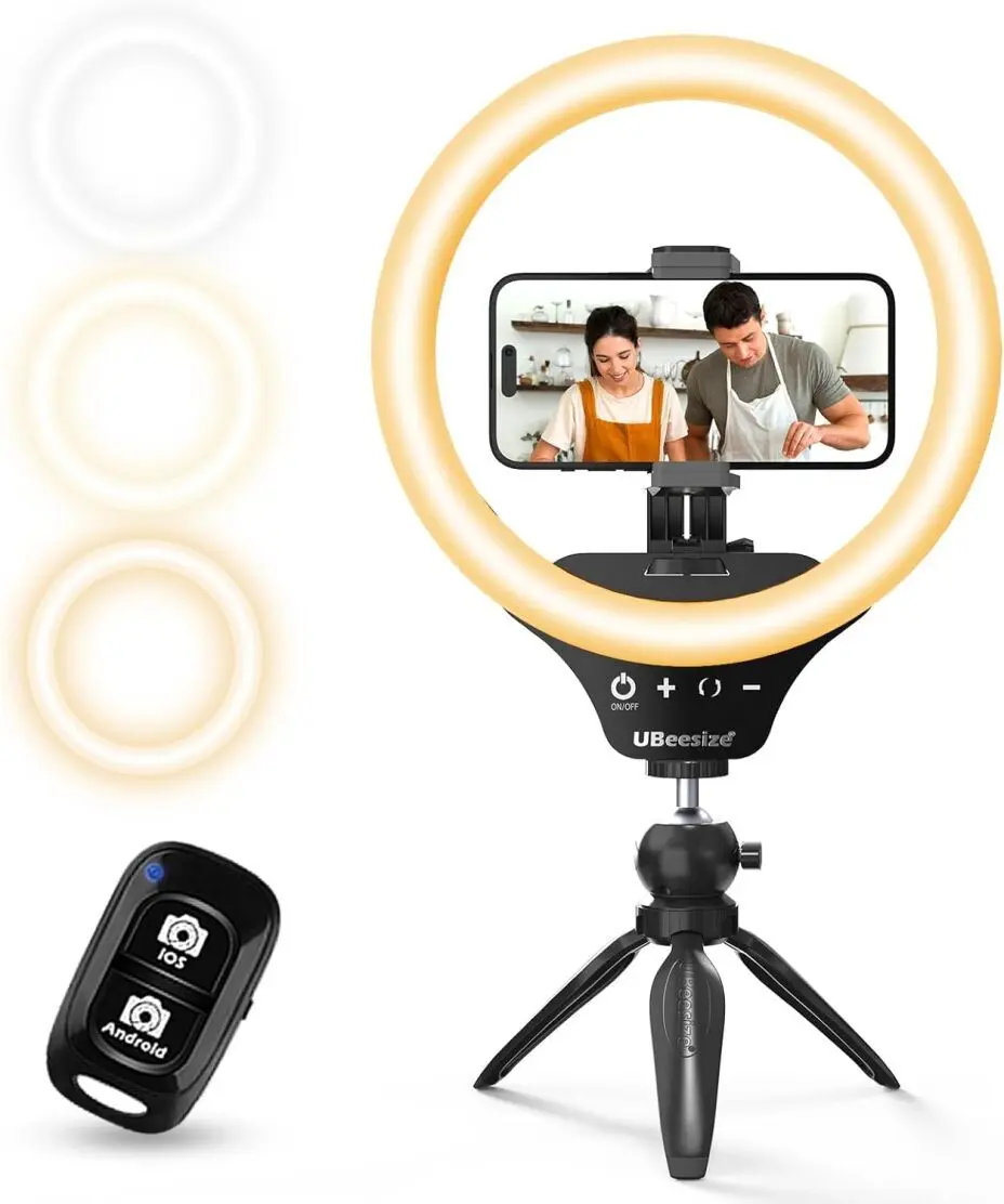 UBeesize 10" Selfie Ring Light with Tripod Stand